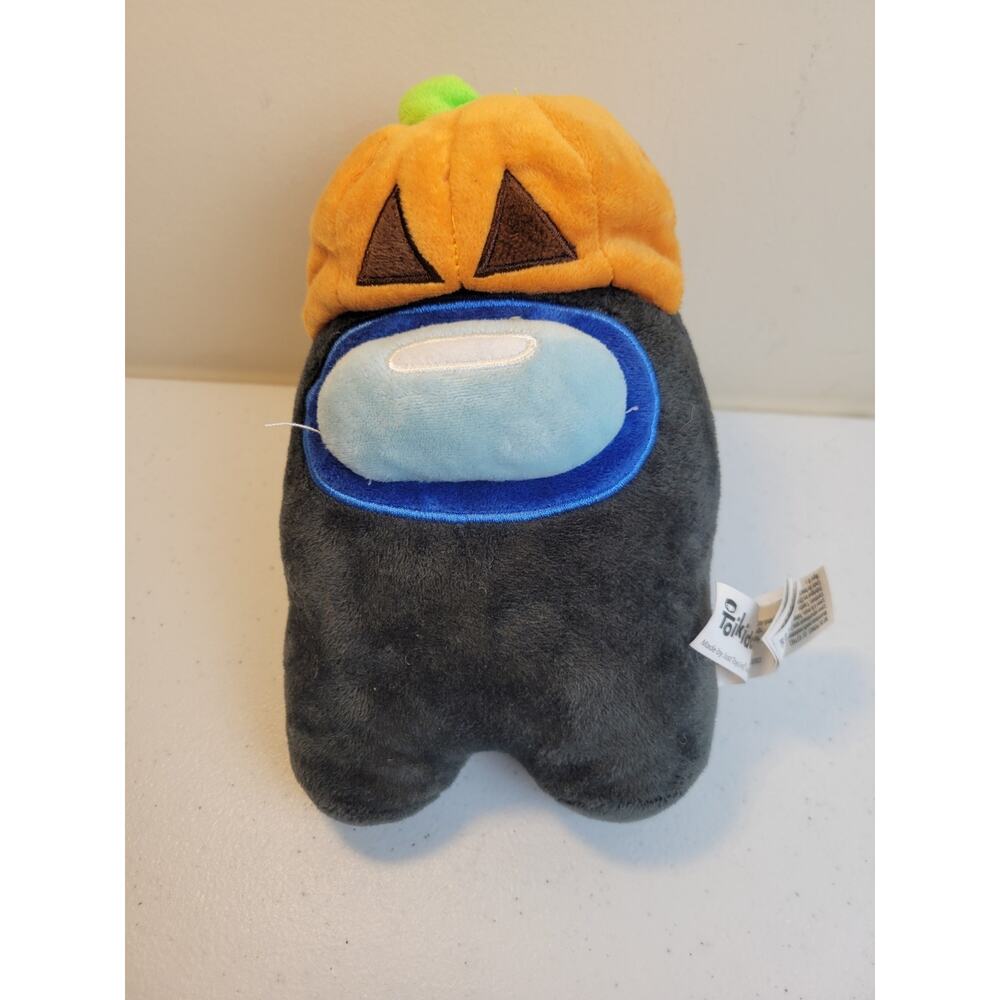 Just Toys Toikido Among Us Halloween Pumpkin Plush‎ Toy Black Crewmate Stuffed